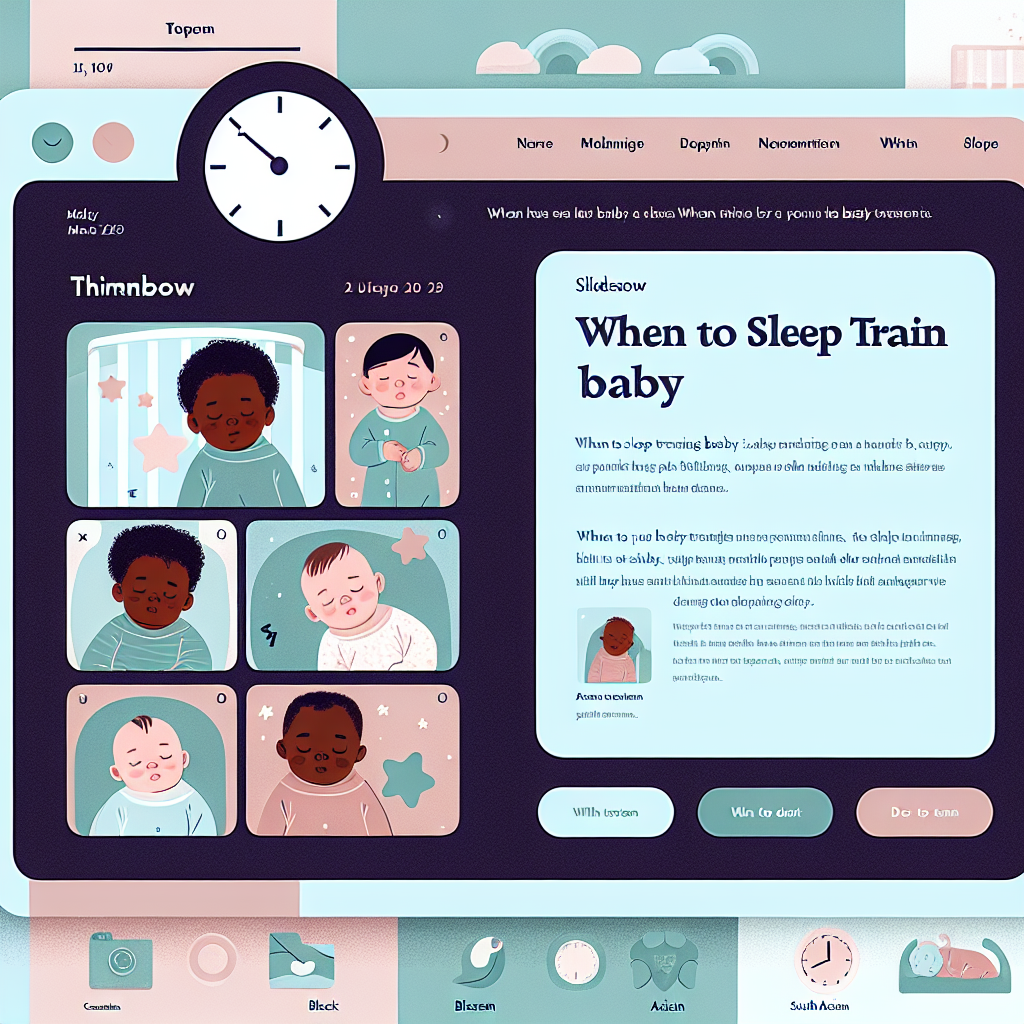 When to Sleep Train Baby
